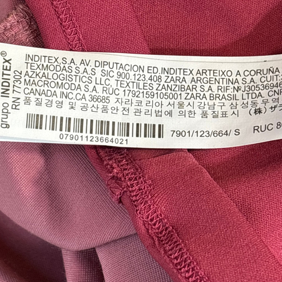 ZARA Trafaluc Pink Floral Velvet Midi Dress Women’s Small Side Slit Sleeveless - Picture 11 of 14